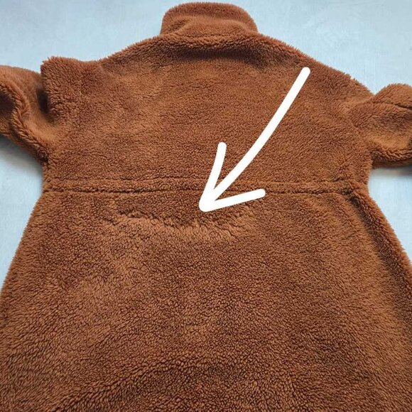 L (w flaw) Varley from Anthropologie sherpa Jones coat Caramel Cafe - Picture 8 of 10